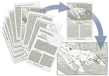 Illustration of how maps and other objects are extracted from publications.